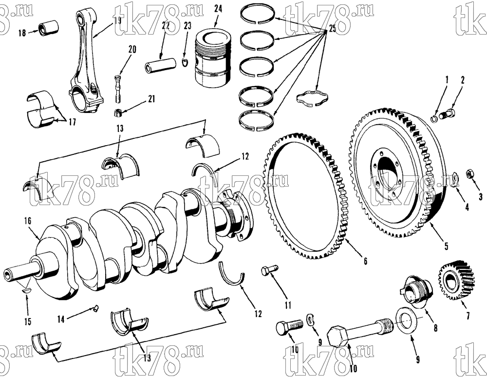 Каталог запчастей для Thermo King OM636 Engine CRANKSHAFT GROUP (OM636)