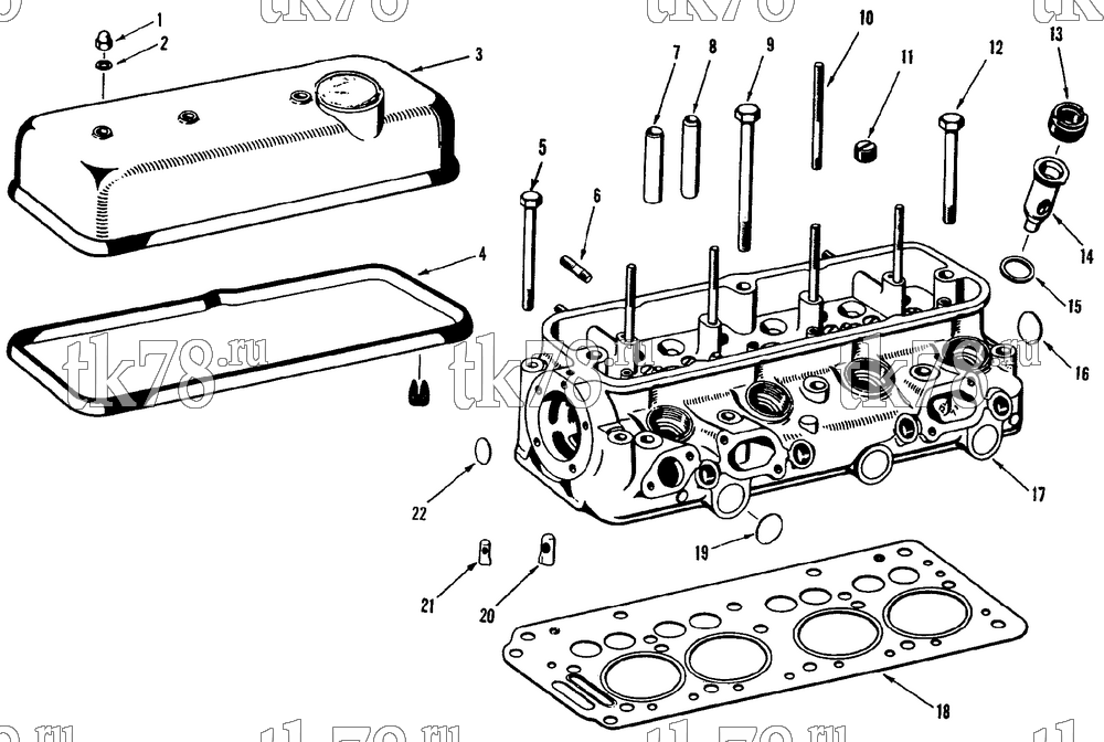 Каталог запчастей для Thermo King OM636 Engine CYLINDER HEAD GROUP (OM636)