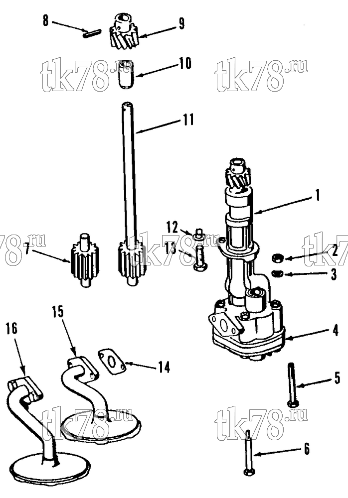 Каталог запчастей для Thermo King OM636 Engine OIL PUMP ASSEMBLY (18 & 6-1/2 QT OIL BASE)