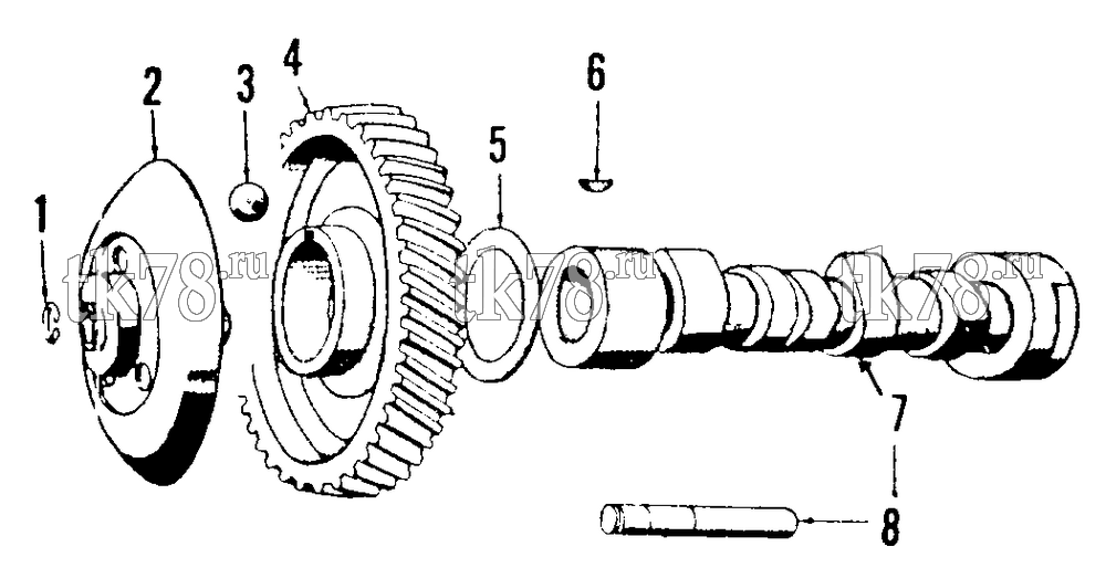 Каталог запчастей для Thermo King AM2 CAMSHAFT & GOVERNOR GROUP (5 BALL)