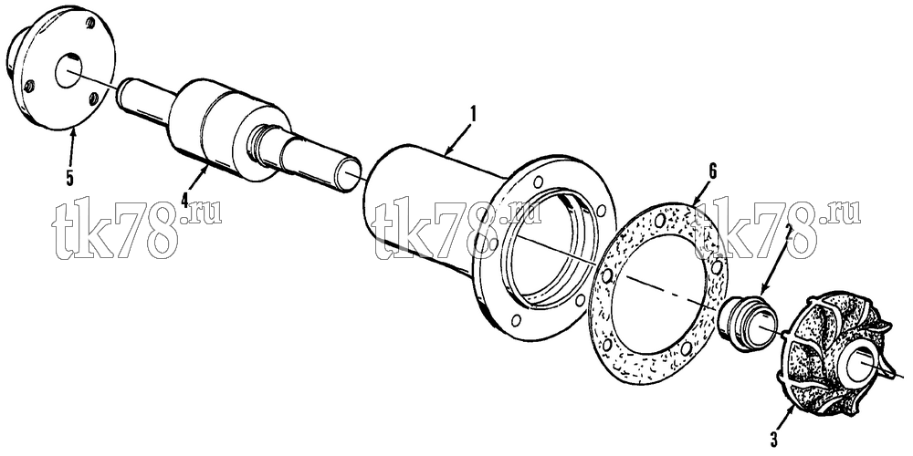 Каталог запчастей для Thermo King OM636 Engine WATER PUMP ASSEMBLY
