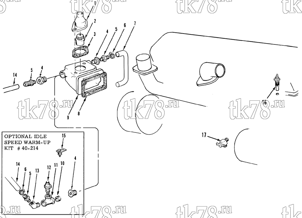 Каталог запчастей для Thermo King XNWD 30 5100 & 5200 THERMOSTAT HOUSING GROUP