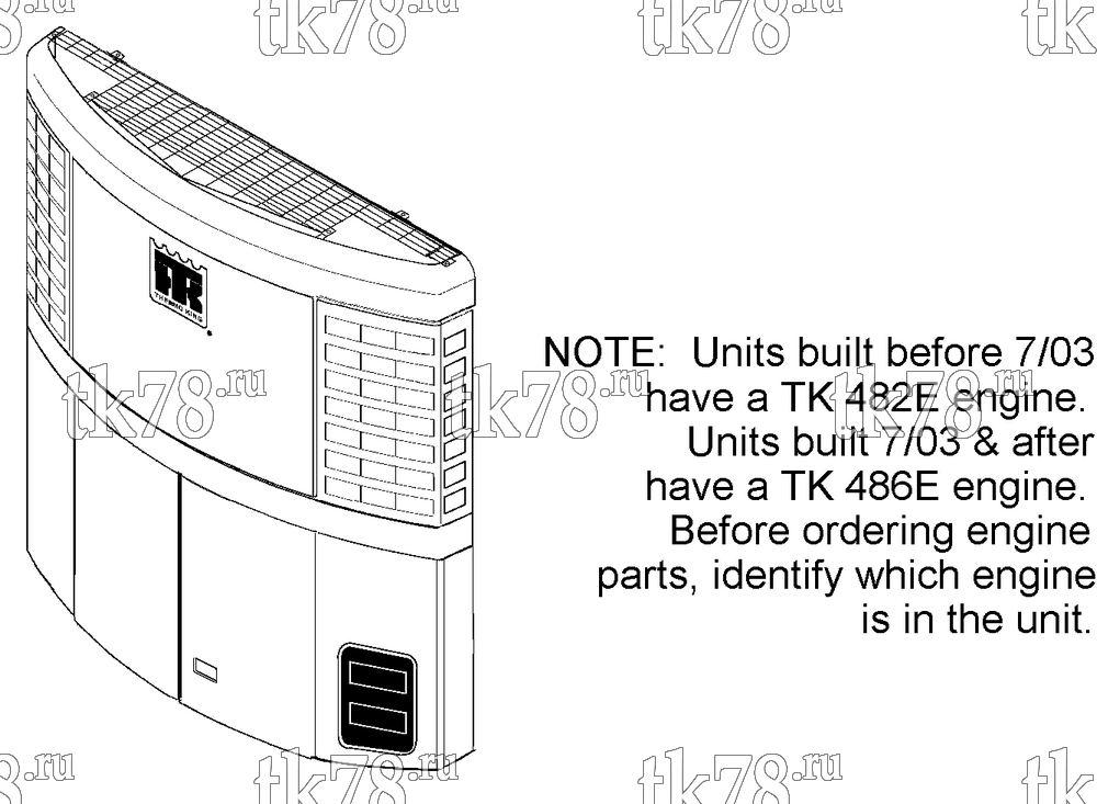 Каталог запчастей для Thermo King SL-100e SL-100e REFERENCE SHEET