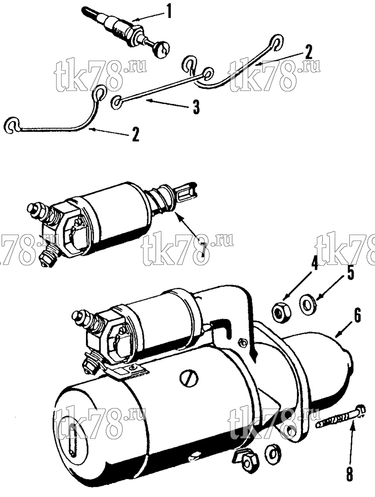 Каталог запчастей для Thermo King OM636 Engine ELECTRICAL EQUIPMENT ON ENGINE