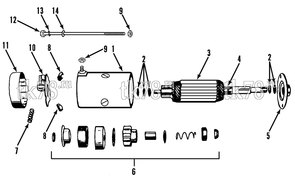 Каталог запчастей для Thermo King XMT M1 STARTER ASSEMBLY (ANELD)