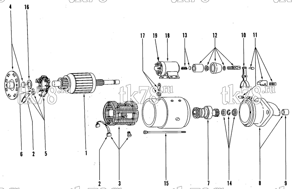 Каталог запчастей для Thermo King OM636 Engine STARTER ASSEMBLY