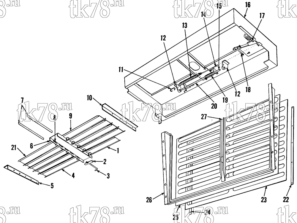 Каталог запчастей для Thermo King Super NWD 30 & 50 5100 SHUTTER ASSEMBLY