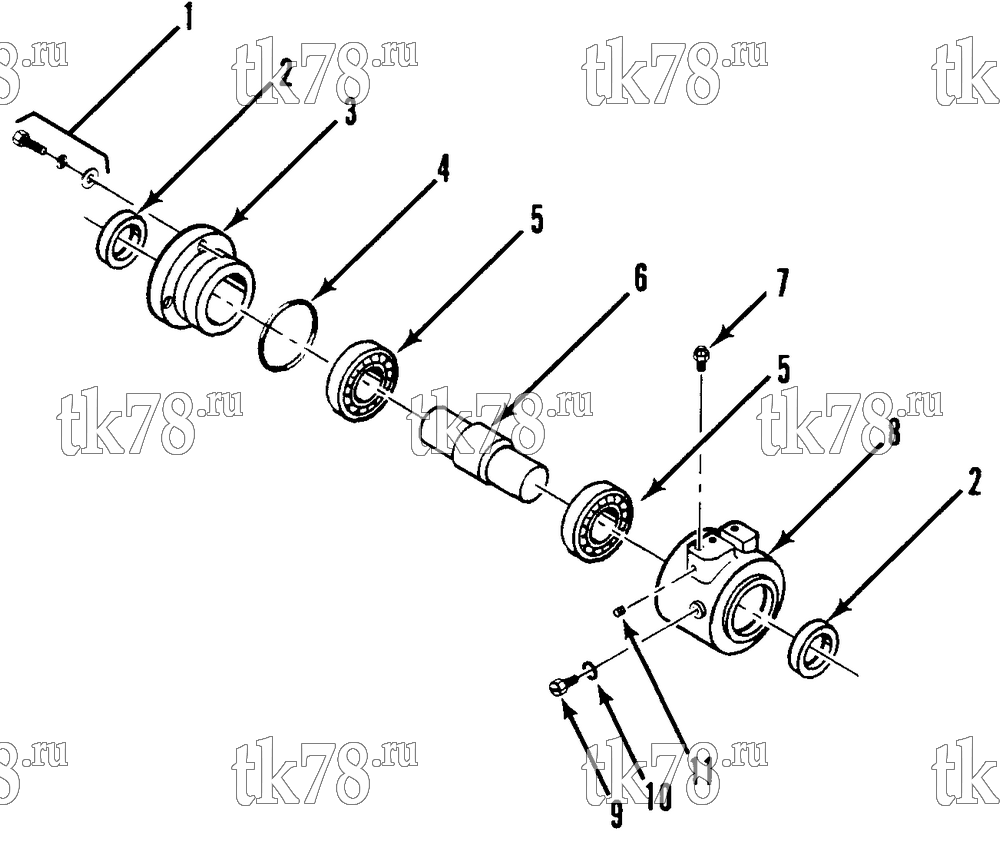 Каталог запчастей для Thermo King SL-200e Tier 2 Engine BEARING ASSEMBLY (ROADSIDE)
