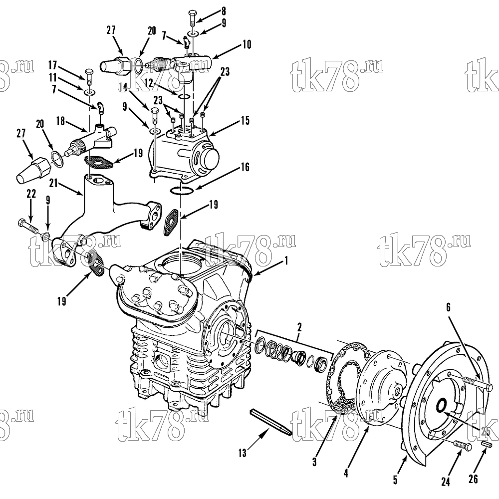 Каталог запчастей для Thermo King SMX-II 50 SR TCI COMPRESSOR GROUP - X430