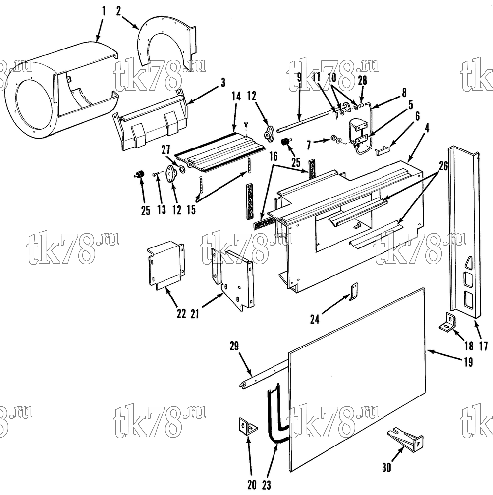 Каталог запчастей для Thermo King SB-III SR MP IV+ TG VI & Rail w/se 2.2 Engine EVAPORATOR COMPONENTS (Before 12/93)
