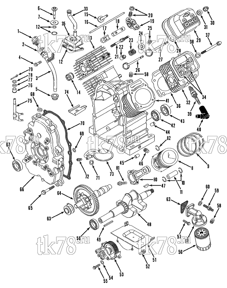 Каталог запчастей для Thermo King PGM MAX & PGM-II MAX CRANKCASE & CYLINDER HEAD GROUP
