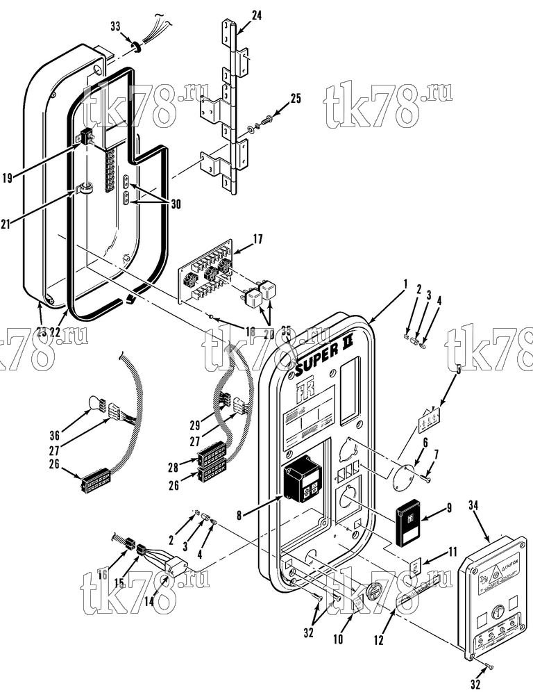 Каталог запчастей для Thermo King Super-II MAX w/di 2.2 Engine CONTROL BOX ASSEMBLY (w/ TG V)