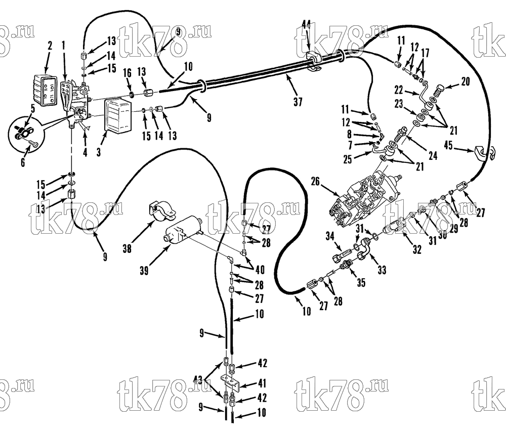 Каталог запчастей для Thermo King Super-II ThermoFresh w/di 2.2 Engine FUEL FILTER & HOSES (4/91 & After)