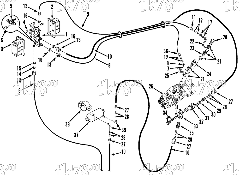 Каталог запчастей для Thermo King SB-III SR MP IV w/di 2.2 Engine FUEL FILTER & HOSES