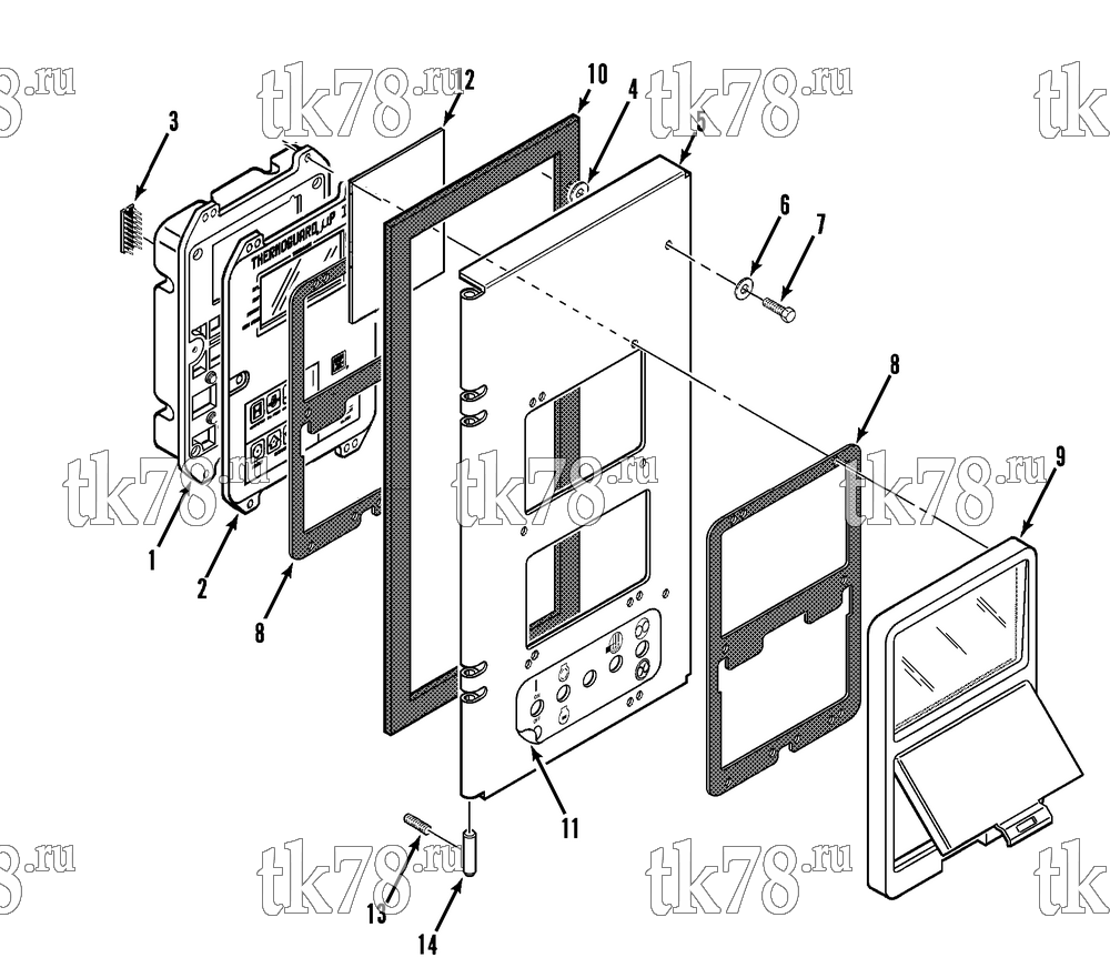 Каталог запчастей для Thermo King SB-III SR MP IV+ TG VI & Rail w/se 2.2 Engine CONTROL BOX COVER (SB-III SR, Before 12/93)