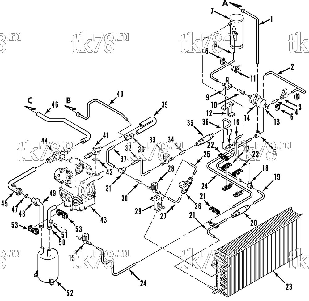 Каталог запчастей для Thermo King  REFRIGERATION - CONDENSER (RD-II TCI)