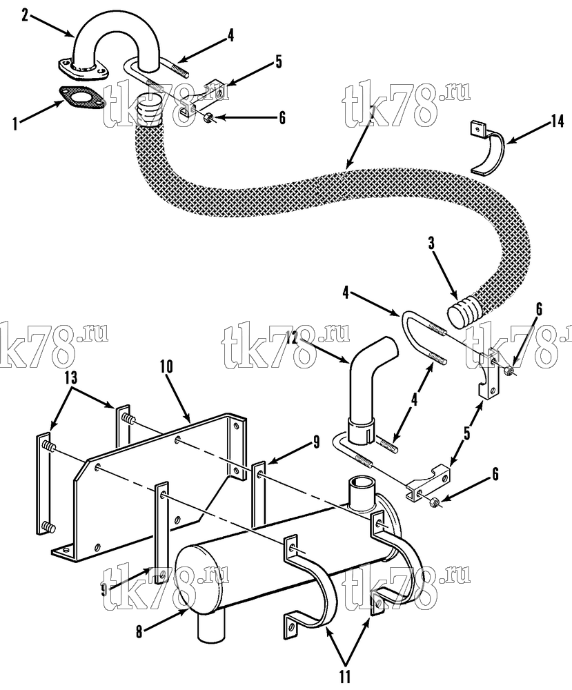 Каталог запчастей для Thermo King CG-II M20 EXHAUST GROUP