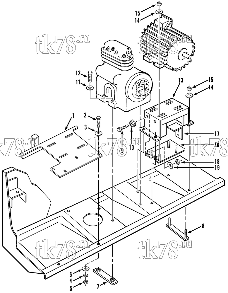 Каталог запчастей для Thermo King  MOUNTING GROUP - HYD, COMPRESSOR MOTOR