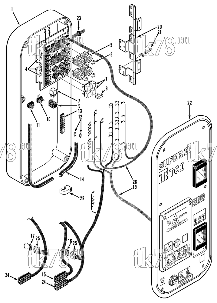 Каталог запчастей для Thermo King Super-II MAX w/di 2.2 Engine CONTROL BOX ASSEMBLY (TCI)