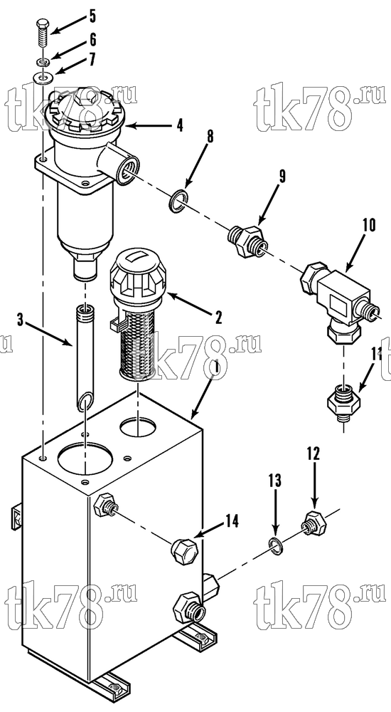 Каталог запчастей для Thermo King KH-II 30 & 50 MAX EMEIA HYDRAULIC OIL TANK GROUP