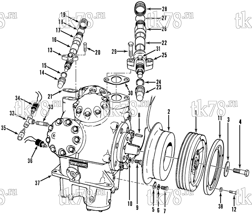 Каталог запчастей для Thermo King T1-M26 COMPRESSOR GROUP (KIT 713466)