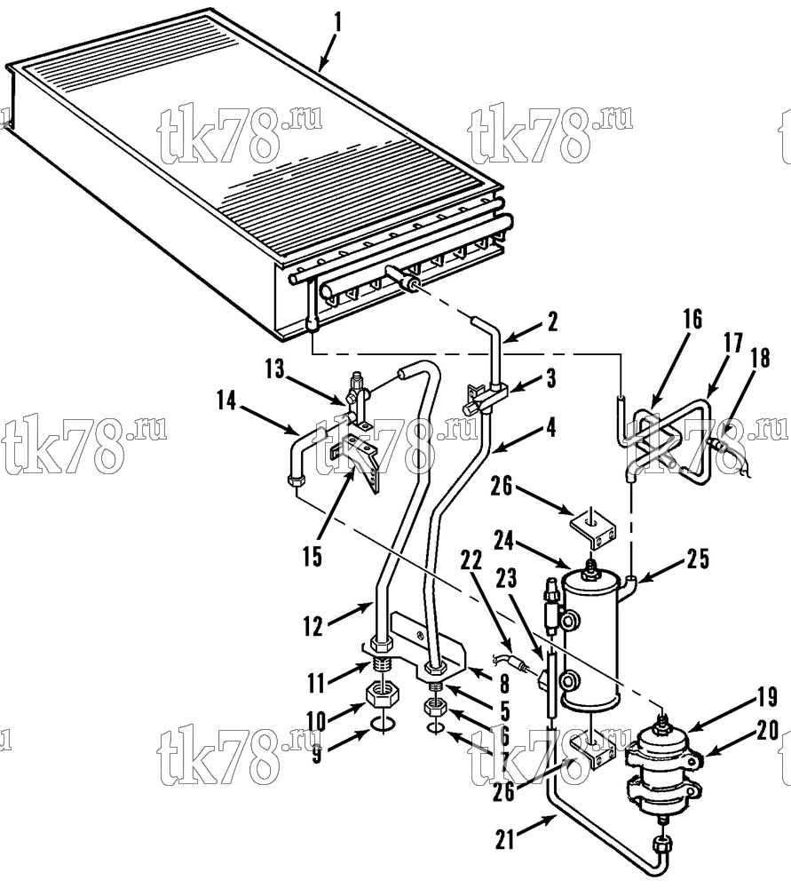 Каталог запчастей для Thermo King T2C/TEU8 M2 CONDENSER REFRIGERATION COMPONENTS