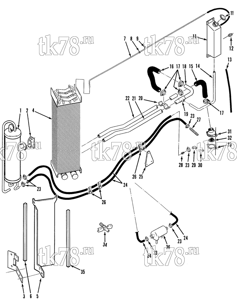 Каталог запчастей для Thermo King Super-II MAX w/di 2.2 Engine COOLING SYSTEM (UNITS w/ SOFT MOUNT)