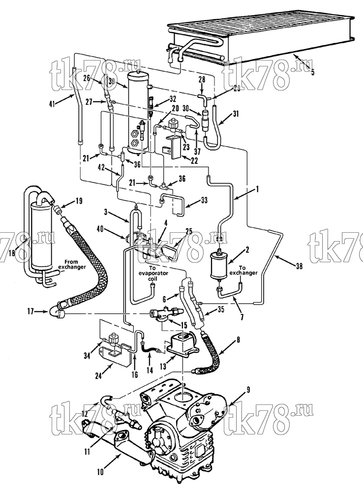 Каталог запчастей для Thermo King Super-II 30 MAX w/se 2.2 Engine REFRIGERATION - CONDENSER (TF)