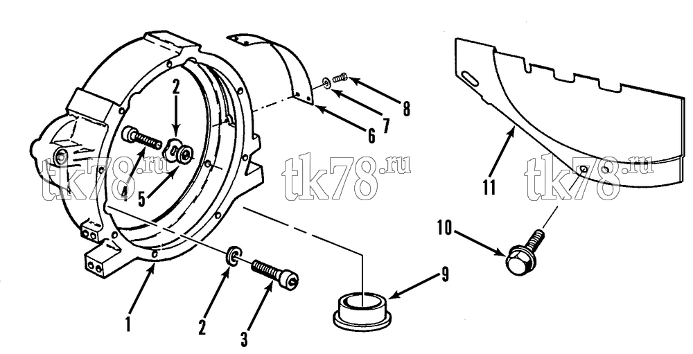 Каталог запчастей для Thermo King Peugeot Engine FLYWHEEL HOUSING GROUP