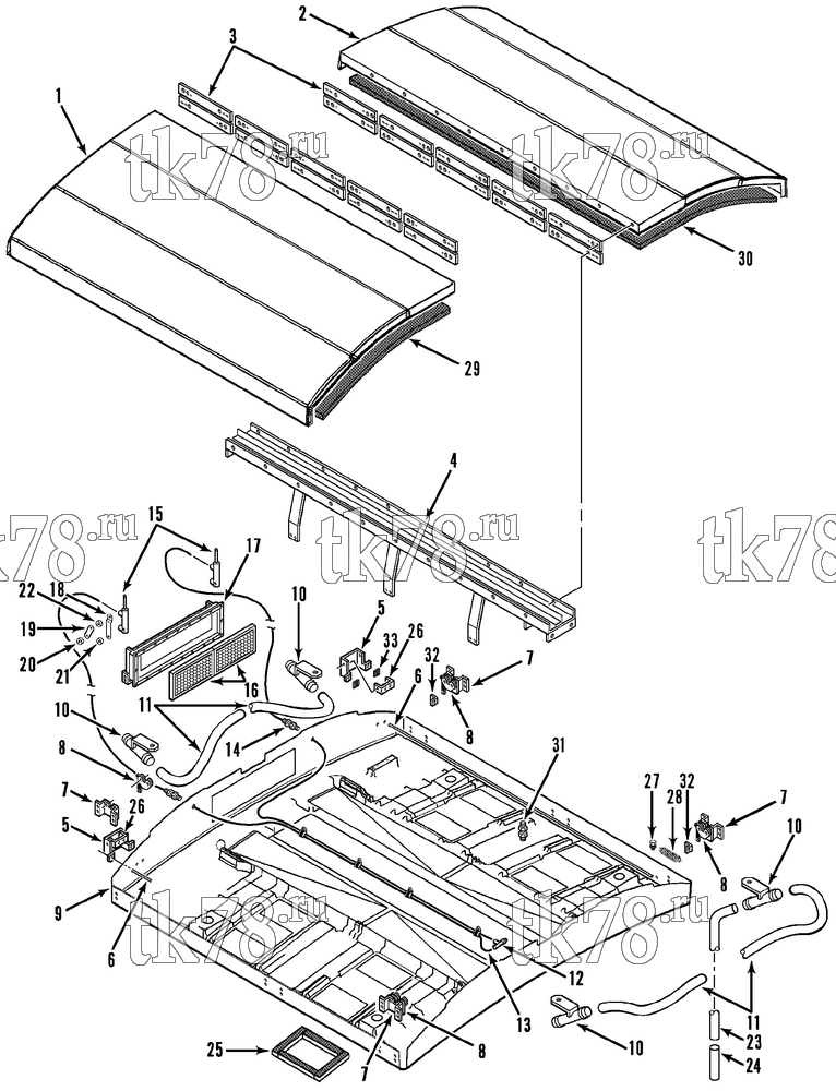 Каталог запчастей для Thermo King NSD-II EVAPORATOR COVER GROUP (NSD-II 1004 M1)