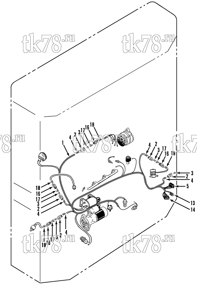 Каталог запчастей для Thermo King SB-III SR MP IV w/di 2.2 Engine HARNESS GROUP (SB-III MP IV)