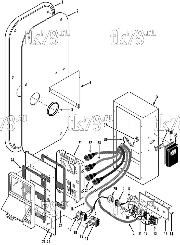 Каталог запчастей для Thermo King RMN-II SR CONTROL BOX COVER (RMN-II)