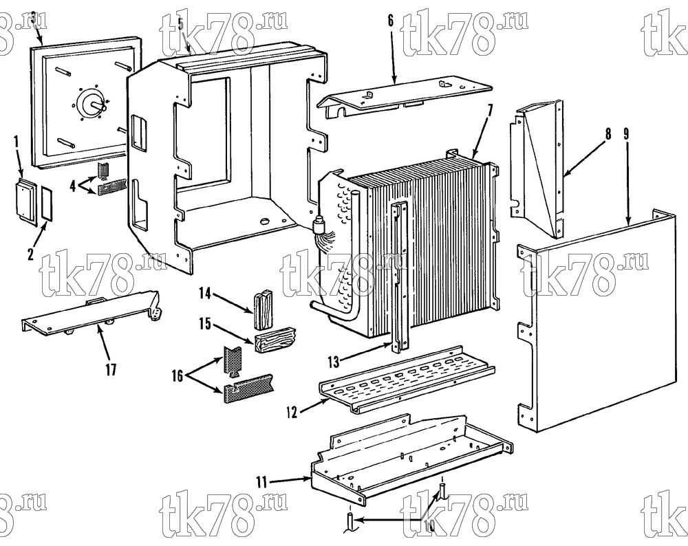 Каталог запчастей для Thermo King RMN-II SR EVAPORATOR COMPONENTS