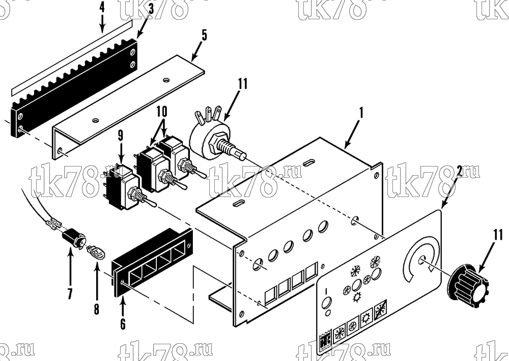 Каталог запчастей для Thermo King T9-M4, M4A, M4B, M4C, M4D DRIVER PANEL
