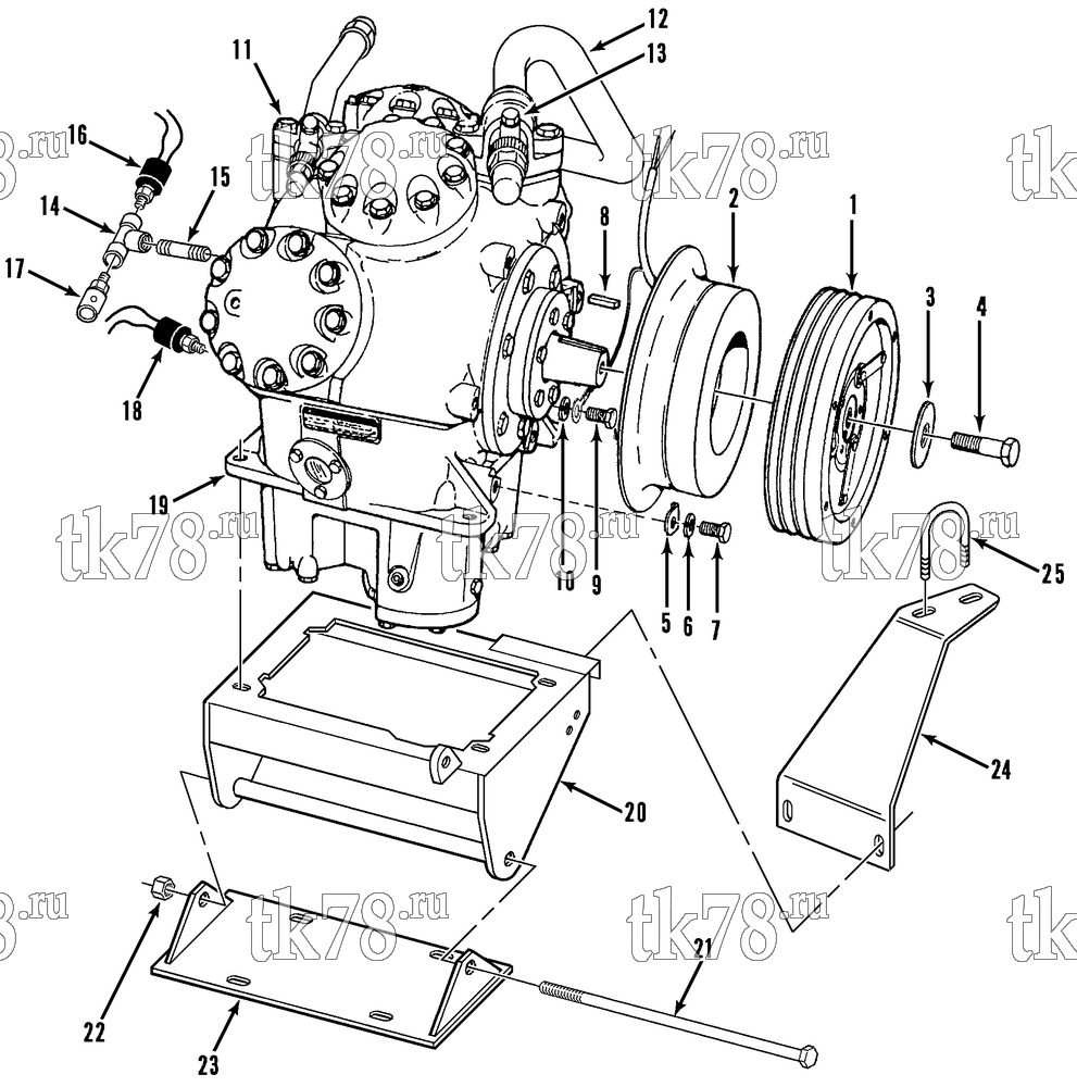 Каталог запчастей для Thermo King T2-M19A & M19C COMPRESSOR GROUP (KIT 713871)