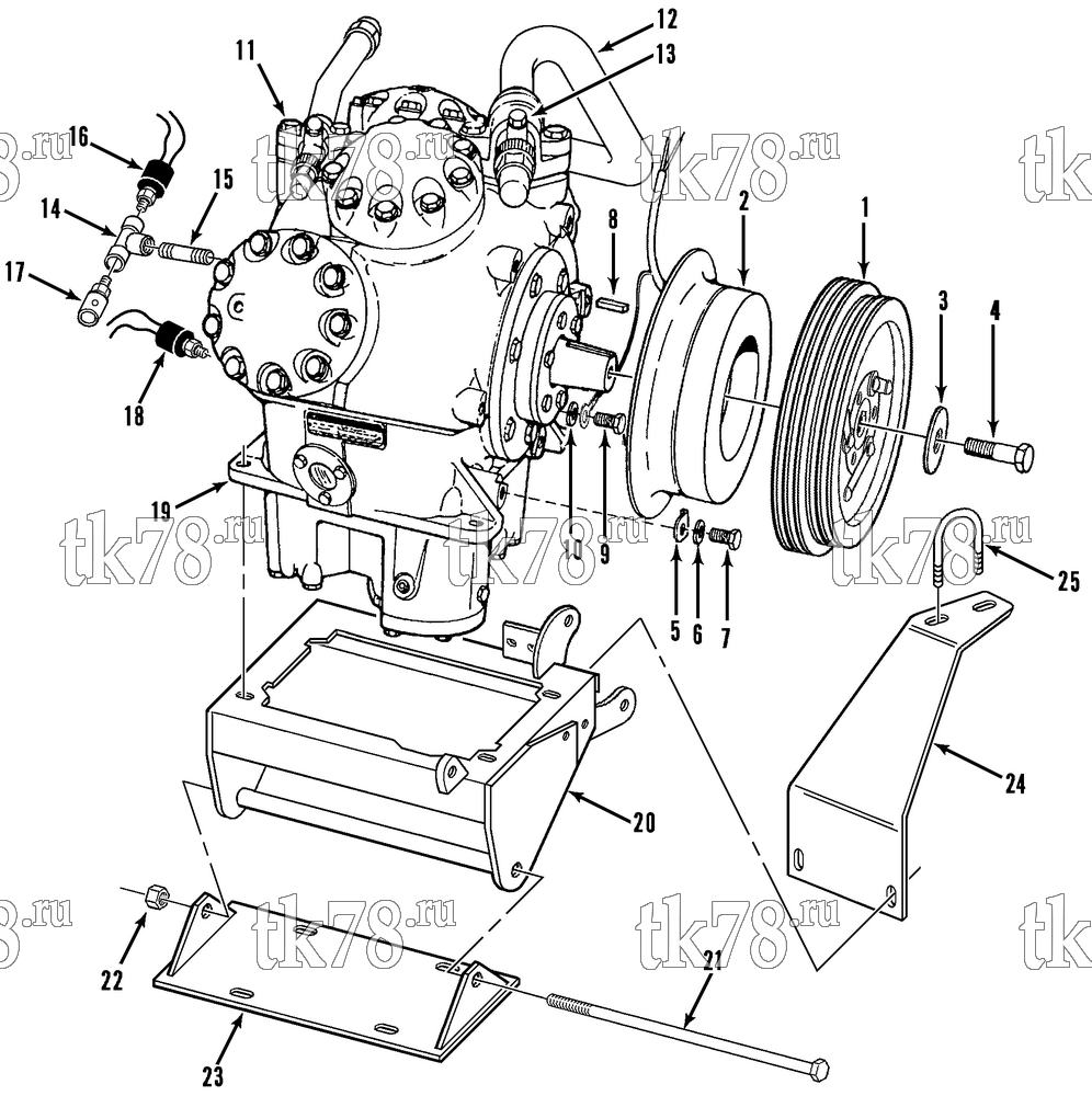 Каталог запчастей для Thermo King T2-M19A & M19C COMPRESSOR GROUP (KIT 713991)