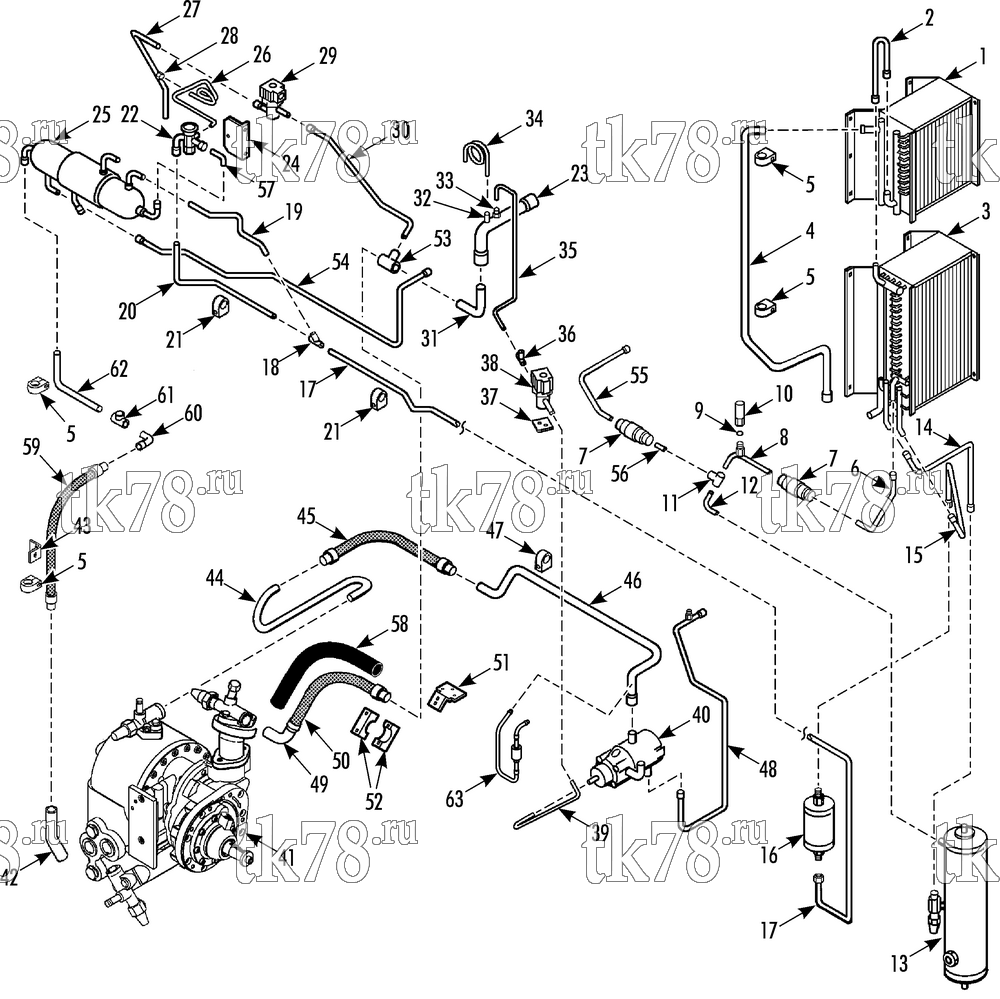 Каталог запчастей для Thermo King SB-III S+ w/se 2.2 Engine REFRIGERATION COMPONENTS - CONDENSER