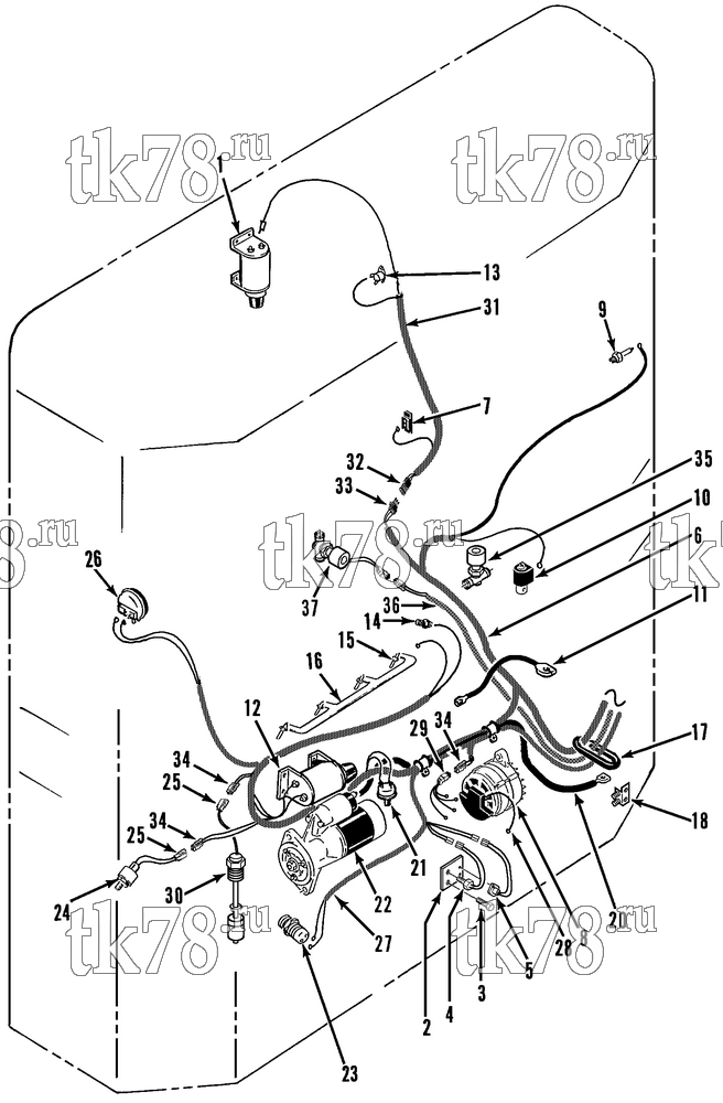 Каталог запчастей для Thermo King SB-III 30 MAX w/se 2.2 Engine ELECTRICAL COMPONENTS (30s)