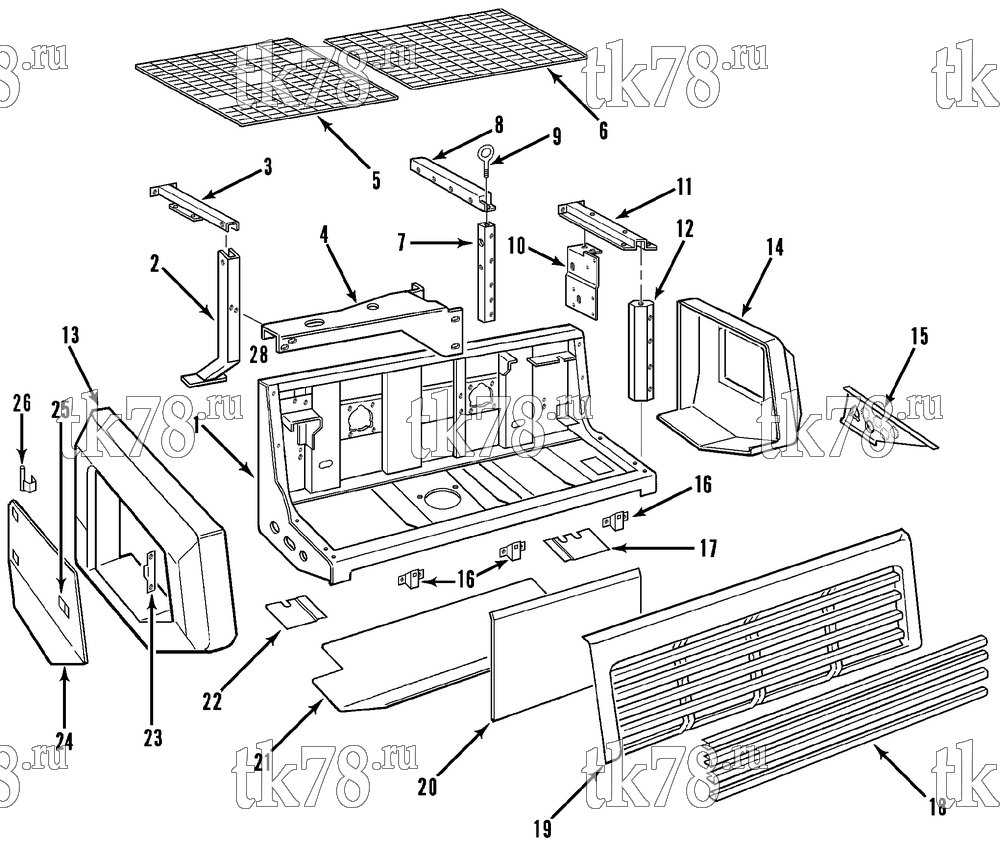 Каталог запчастей для Thermo King  STRUCTURAL COMPONENTS - CONDENSER