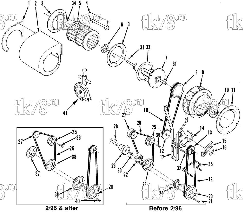 Каталог запчастей для Thermo King SB-III S+ w/se 2.2 Engine FANS & BELTS GROUP (SB-III 30 S)