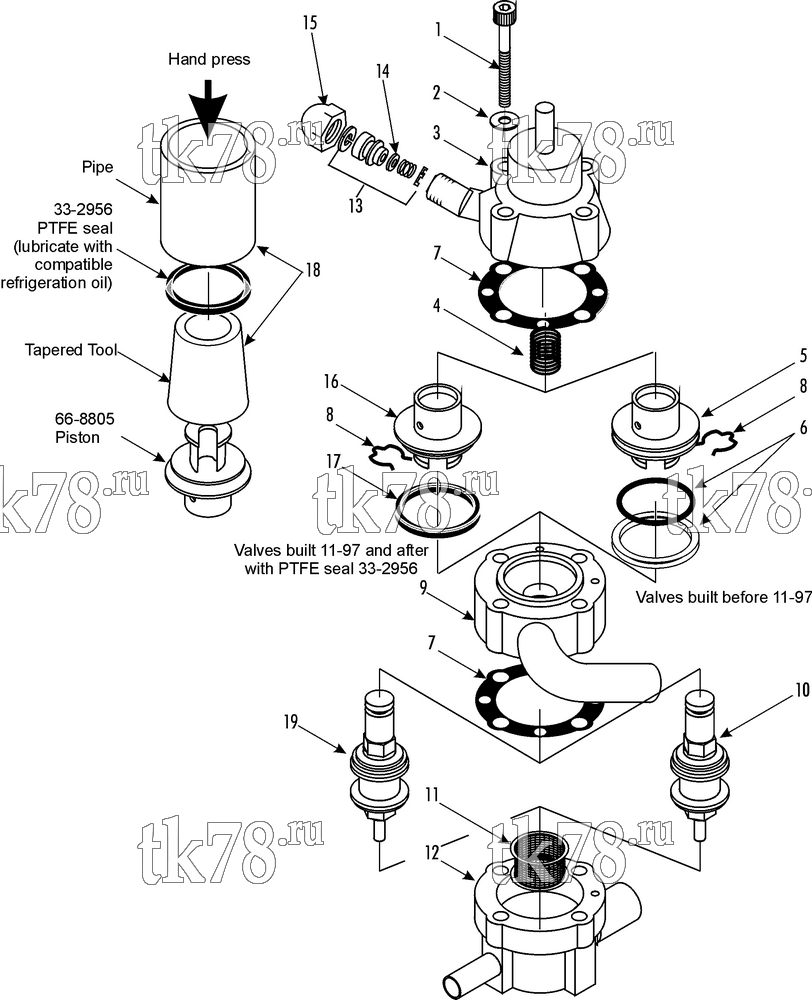 Каталог запчастей для Thermo King HY MAX 3-WAY VALVE ASSEMBLY