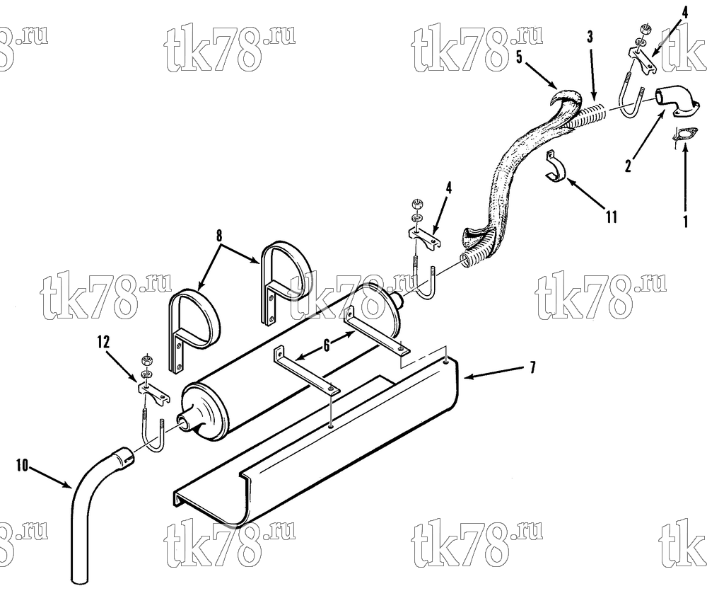 Каталог запчастей для Thermo King CG-II M323A MUFFLER GROUP