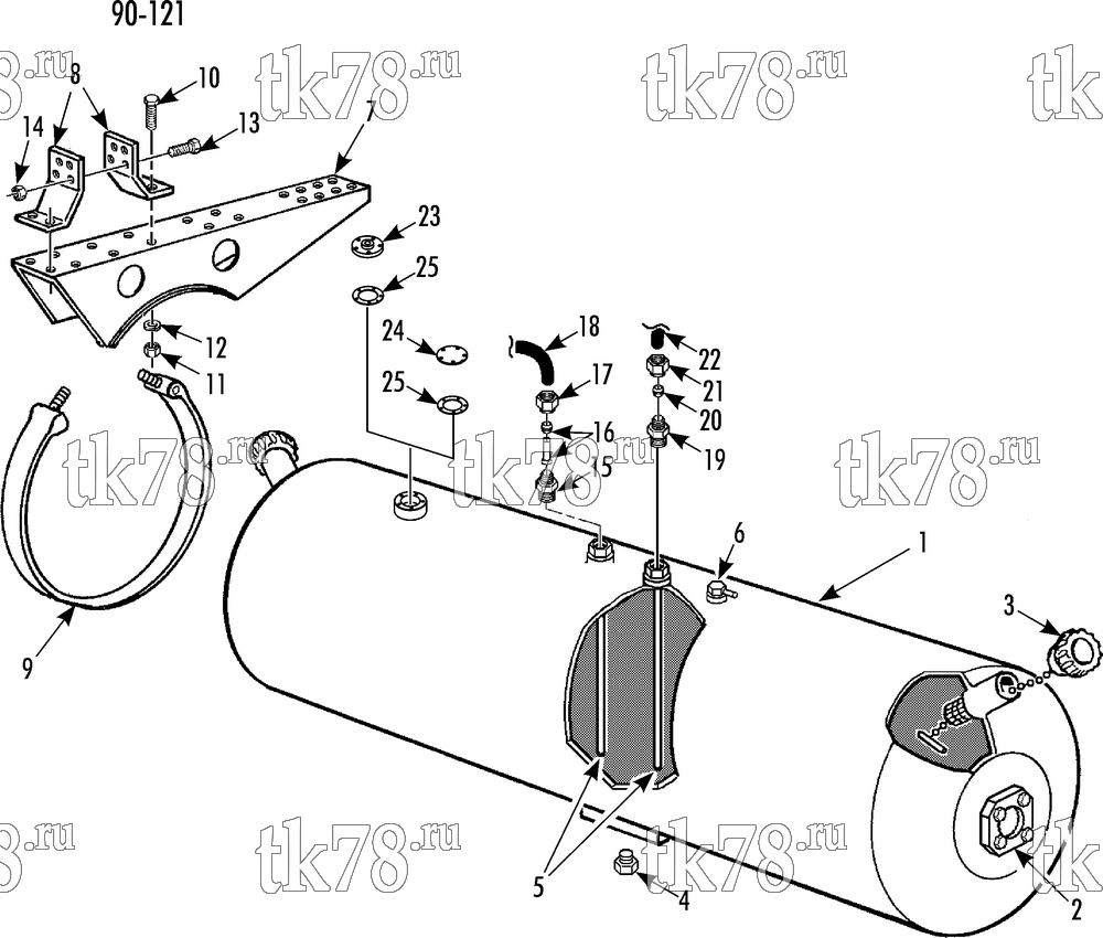 Каталог запчастей для Thermo King CG-II M323A FUEL TANK (22 IN DIAMETER 110/120 GALLON)