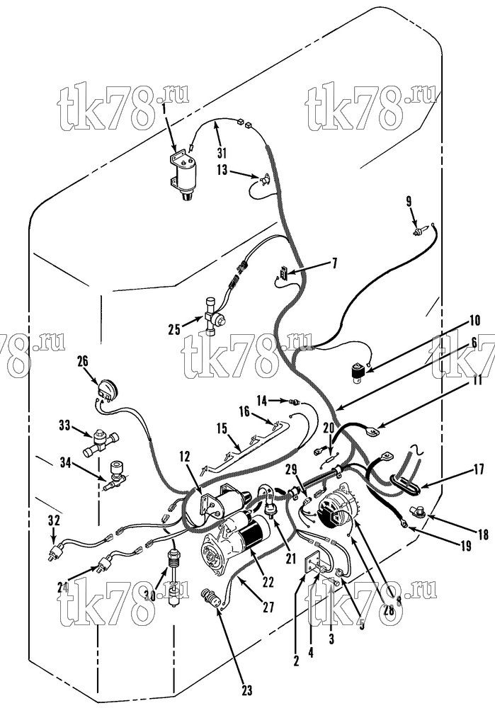 Каталог запчастей для Thermo King SB-III S+ w/se 2.2 Engine ELECTRICAL COMPONENTS