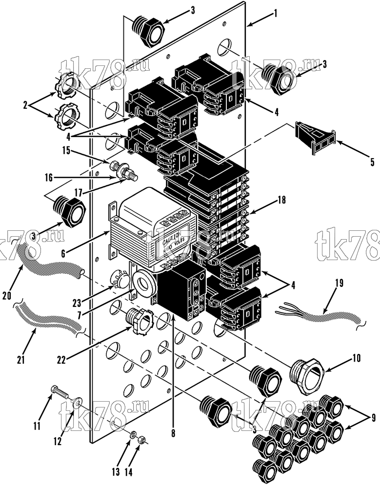 Каталог запчастей для Thermo King CF-III M9, M9A, M9B & M9C Prepared for Hapag Lloyd HIGH VOLTAGE TRAY (M9A, M9B, M9C)