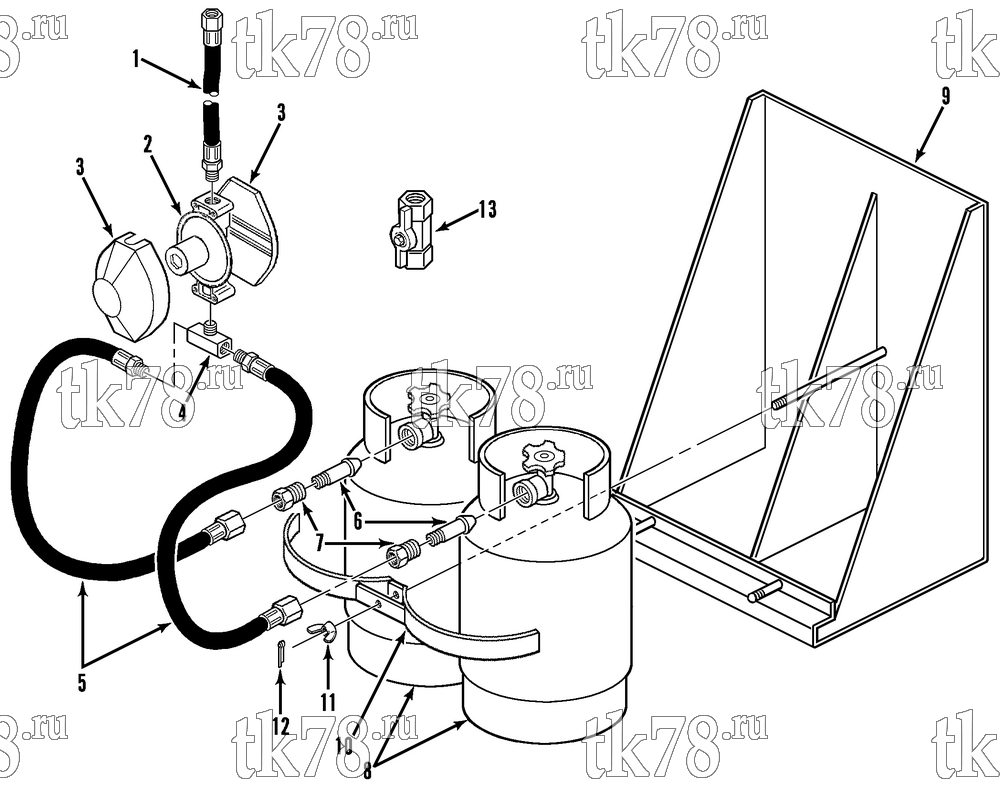 Каталог запчастей для Thermo King  PROPANE FUEL TANK - DUAL (30#)