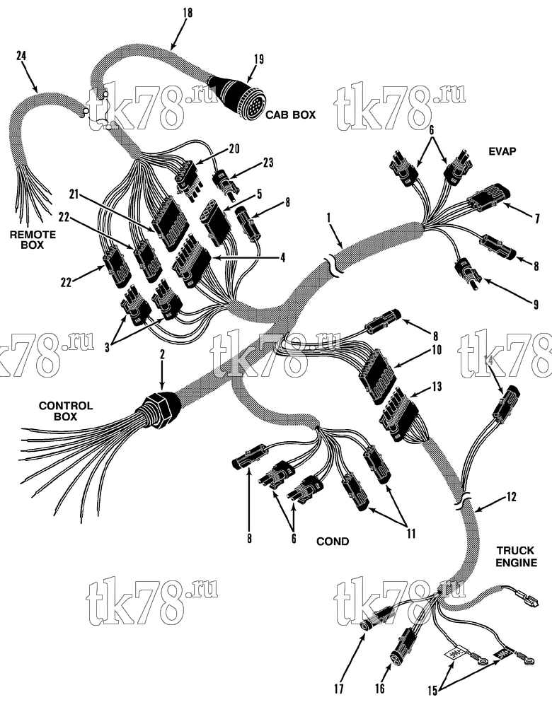 Каталог запчастей для Thermo King CBci, CBci2 & CB HARNESS ASSEMBLIES (6/92 & After)
