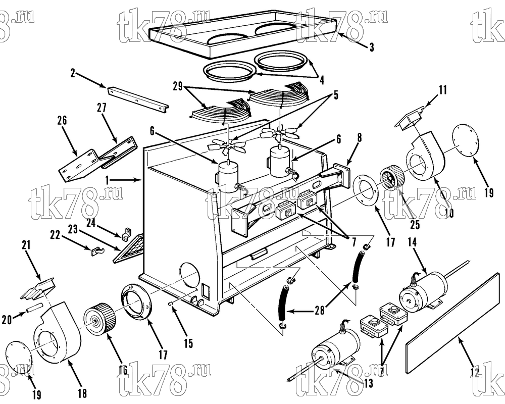 Каталог запчастей для Thermo King  STRUCTURAL COMPONENTS - MOTORS & FANS
