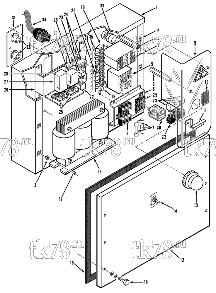 Каталог запчастей для Thermo King  CONTROL BOX (20s THREE PHASE, 8/92 to 6/94)