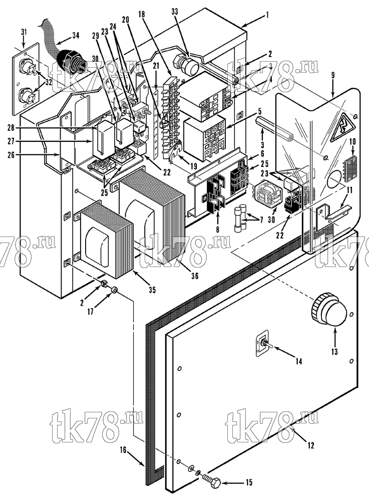 Каталог запчастей для Thermo King  CONTROL BOX (20s SINGLE PHASE, 8/92 to 6/94)